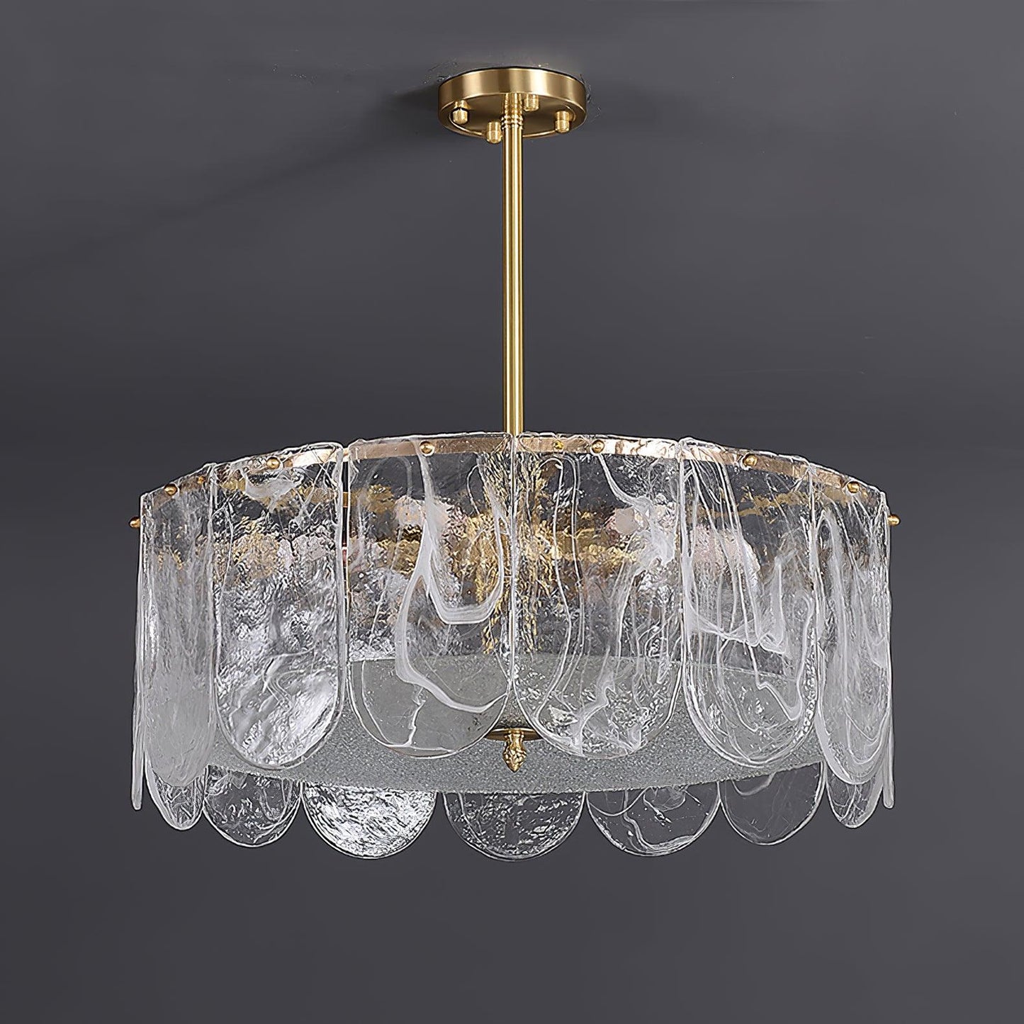 Traditional Classic Metal Glass Chandelier