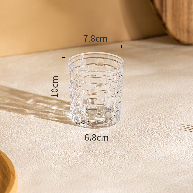 Transparent Bamboo Pattern Glass Cup