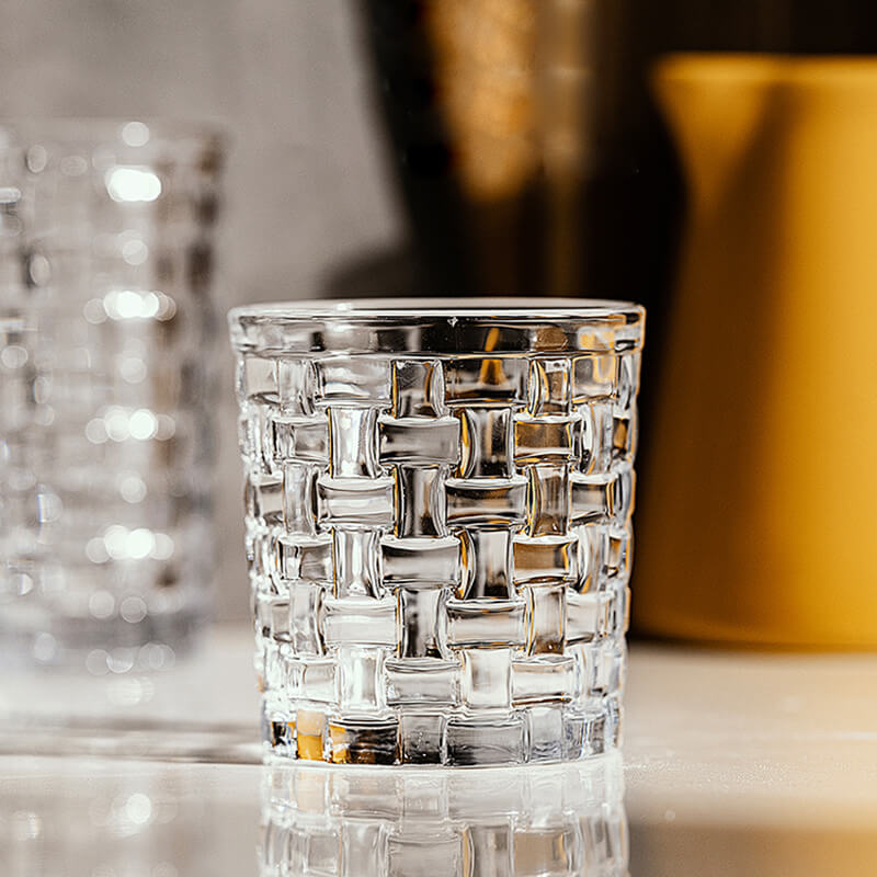 Transparent Bamboo Pattern Glass Cup