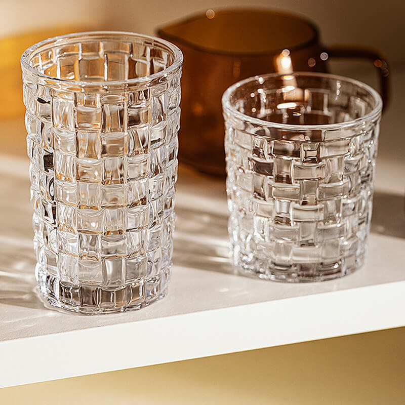 Transparent Bamboo Pattern Glass Cup