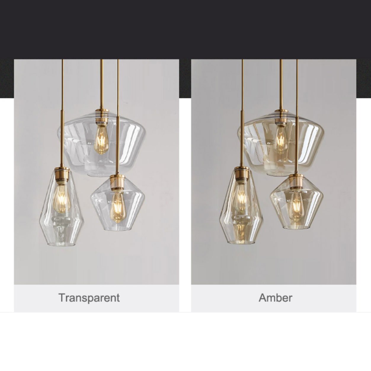 Transparent Glass Pendant Light - Nordic Side - 