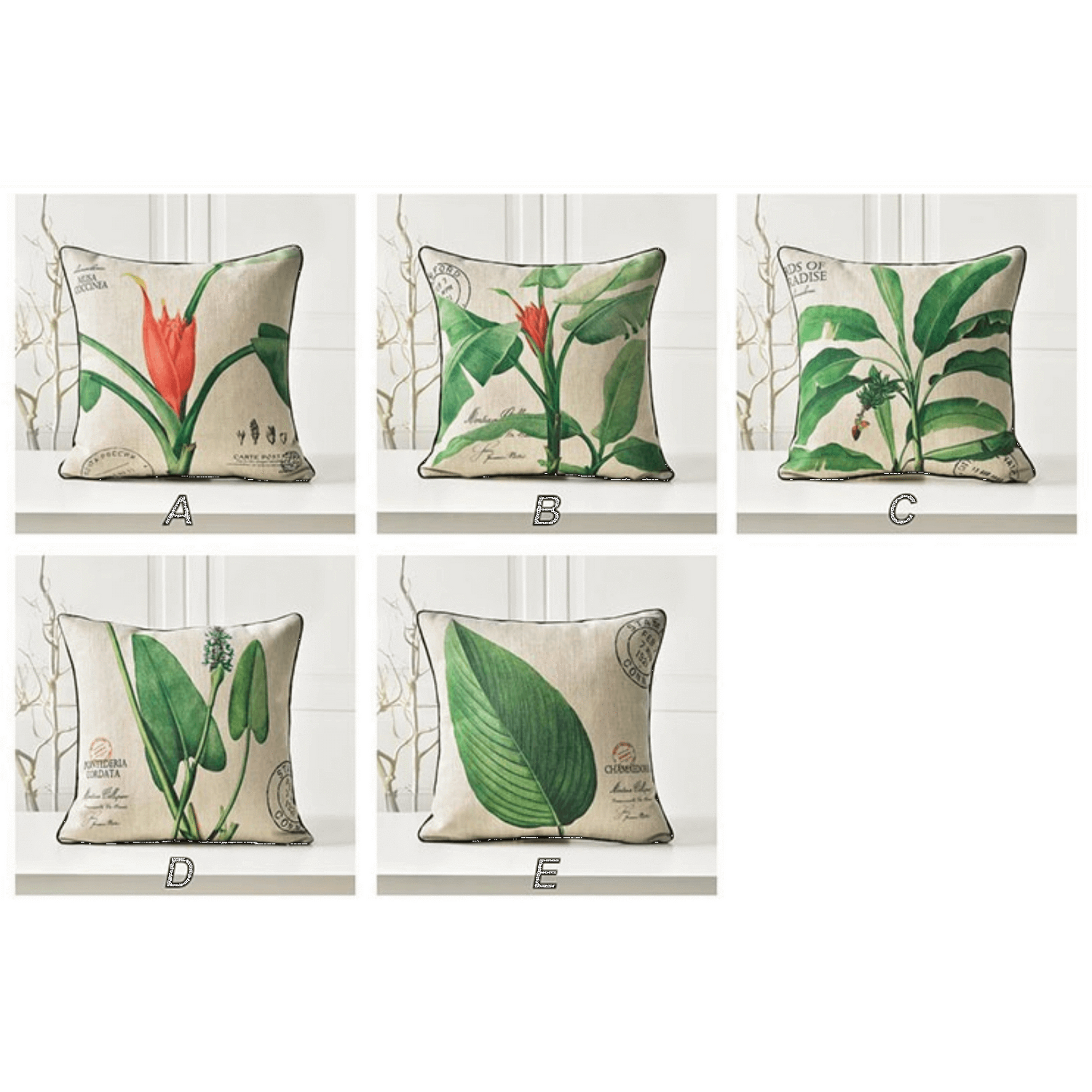 Tropic Leaf with Floral Cushion Cover - Nordic Side - 