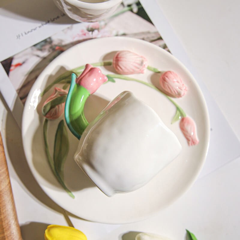 Tulip Handle Ceramic mug