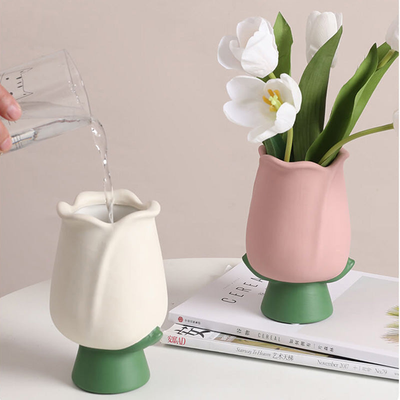 Tulip Shaped Ceramic Vase