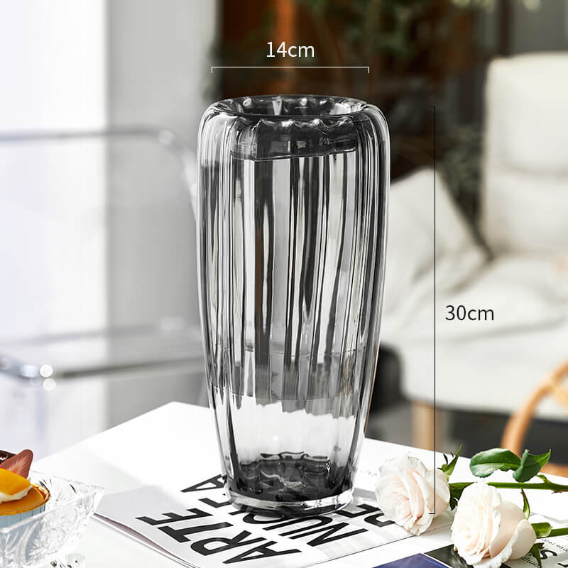 Vertical Grain Glass Vase