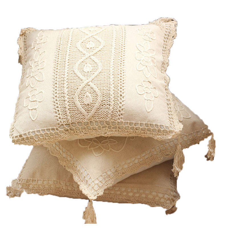 Vintage Cotton Linen Woven Pillow