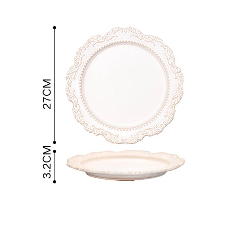 Vintage Embossed Ceramic Dinner Plate