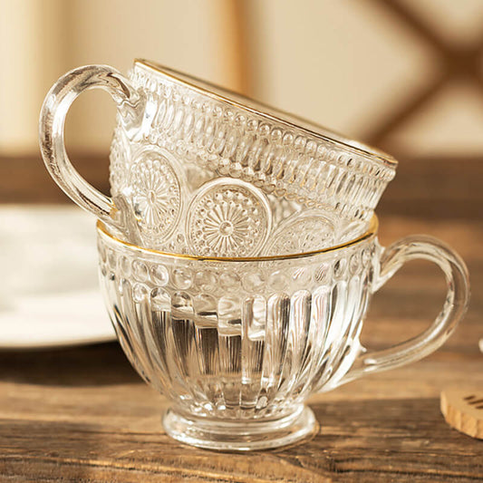 Vintage Embossed Glass Cup