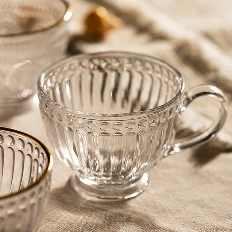 Vintage Embossed Glass Cup