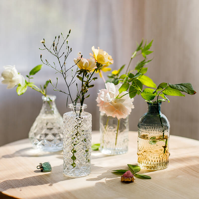 Vintage Embossed Glass Vase