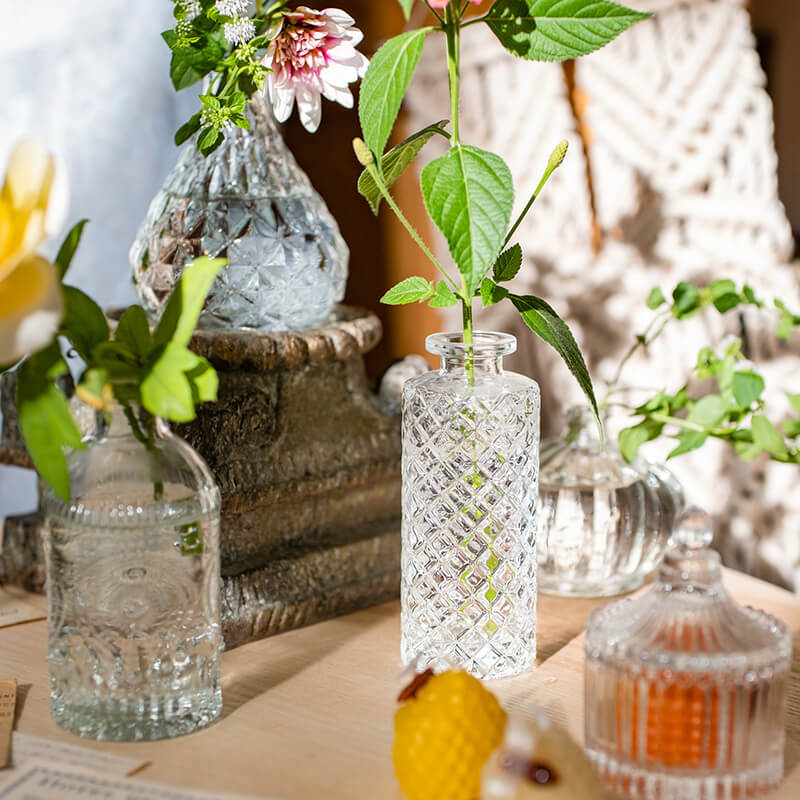 Vintage Embossed Glass Vase