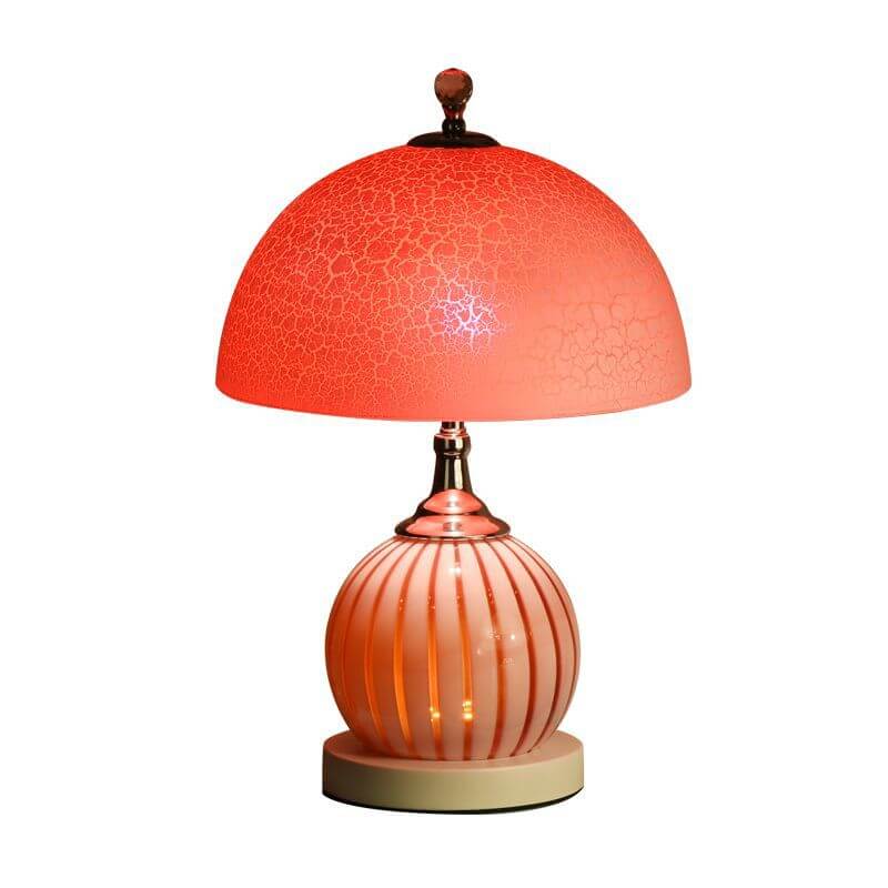 Vintage Glass Crackle Table Lamp