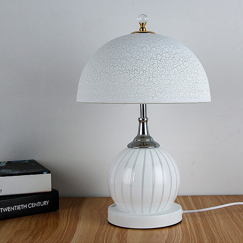 Vintage Glass Crackle Table Lamp