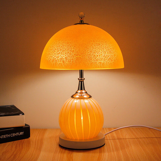 Vintage Glass Crackle Table Lamp