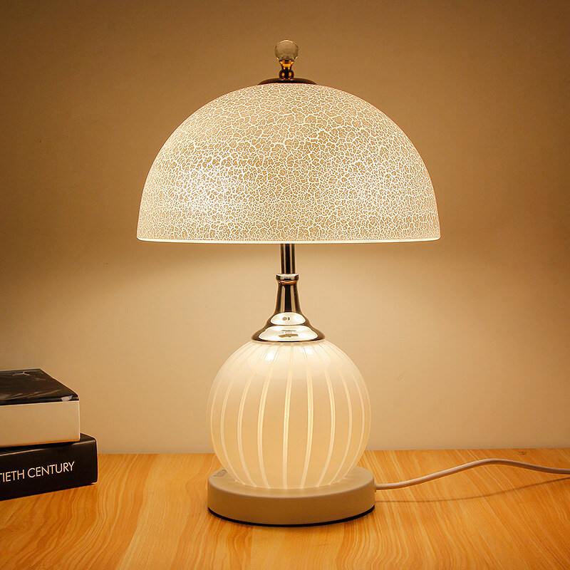 Vintage Glass Crackle Table Lamp