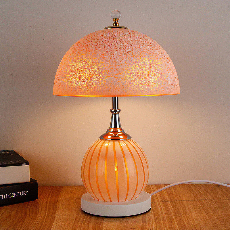 Vintage Glass Crackle Table Lamp