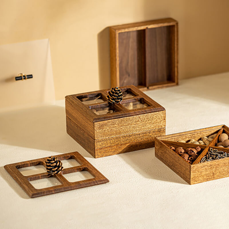 Walnut Storage Box Organizer