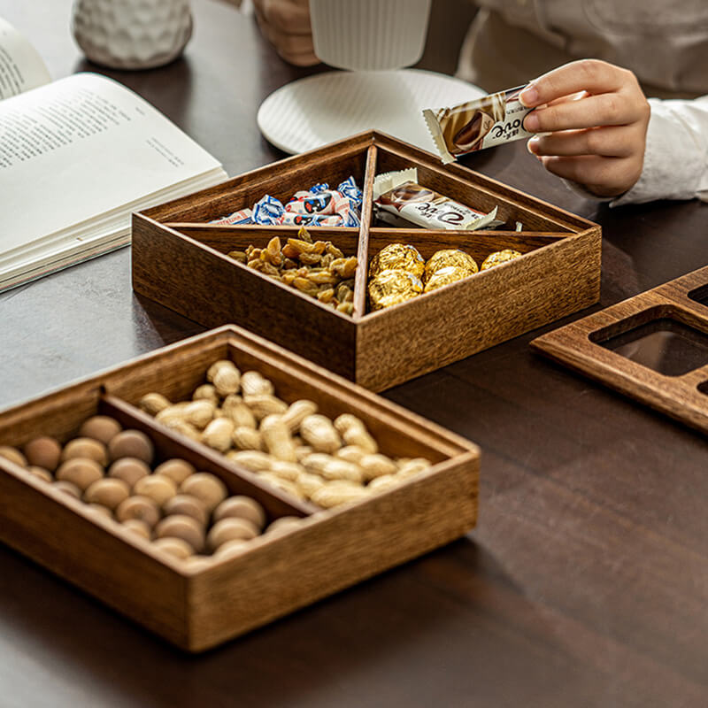 Walnut Storage Box Organizer