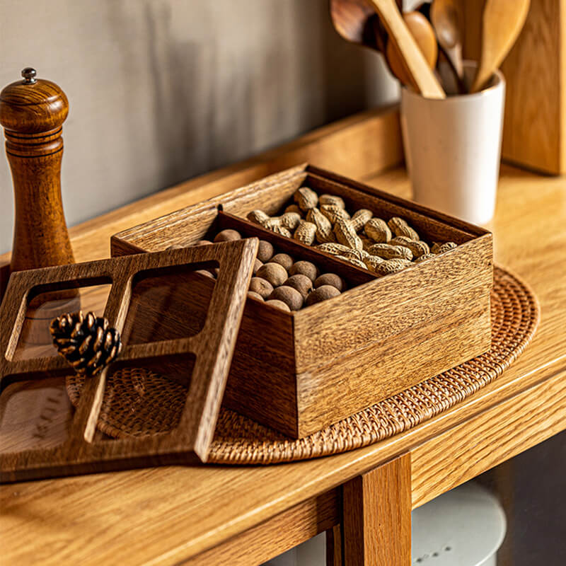 Walnut Storage Box Organizer