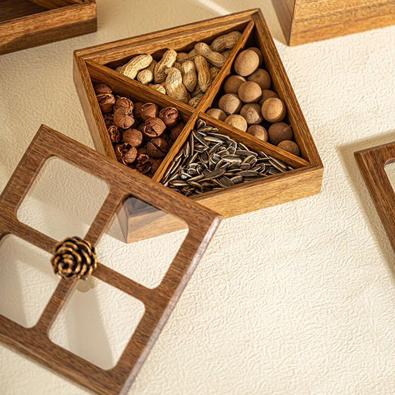 Walnut Storage Box Organizer