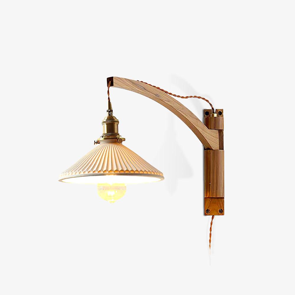 Walnut Swing Arm Wall Lamp