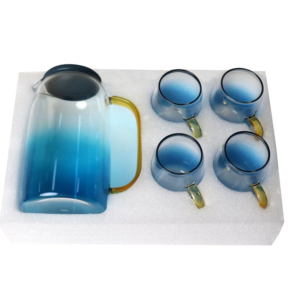 Blue Ombre Glass Pitcher Set