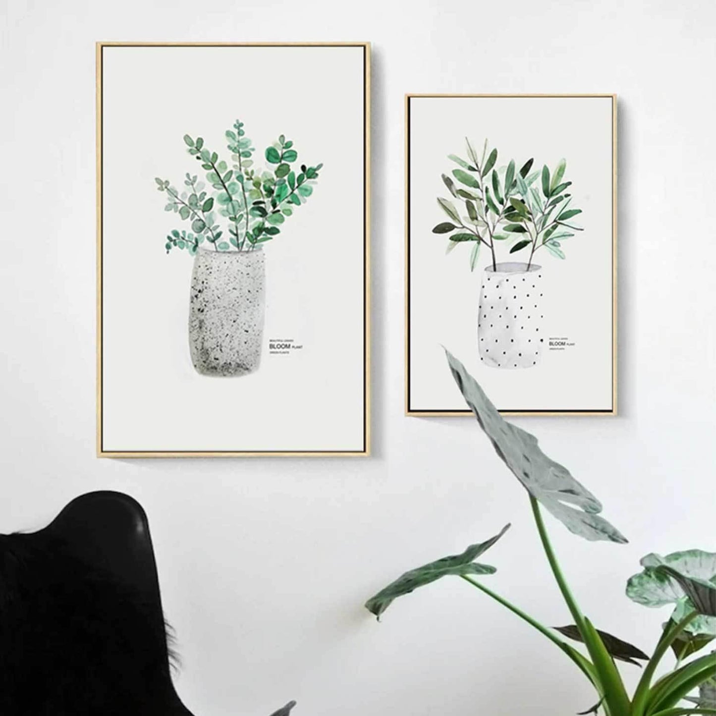 Watercolour Green Plants - Nordic Side - 