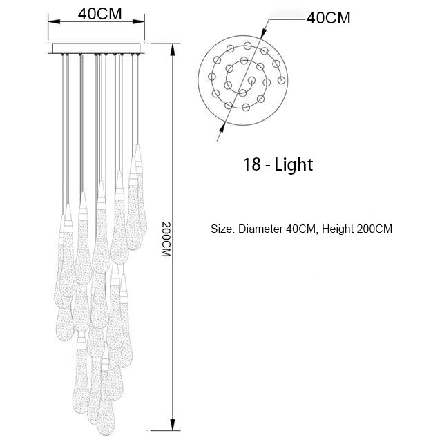 Waterdrop Crystal Pendant Light Fixture