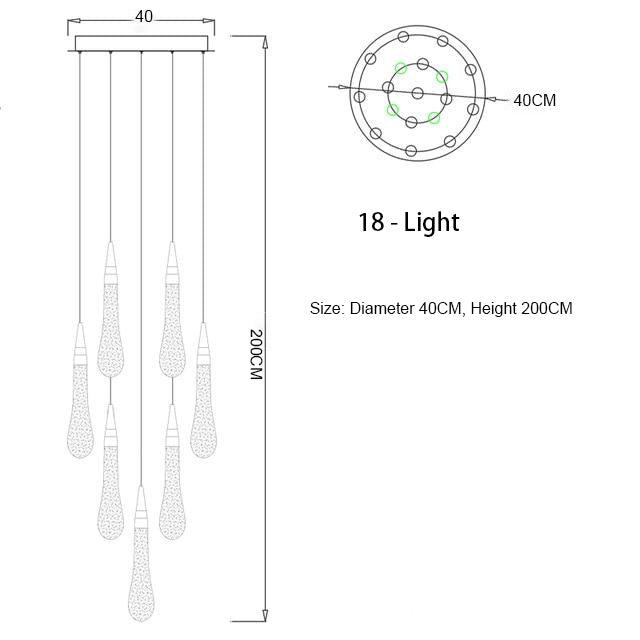 Waterdrop Crystal Pendant Light Fixture