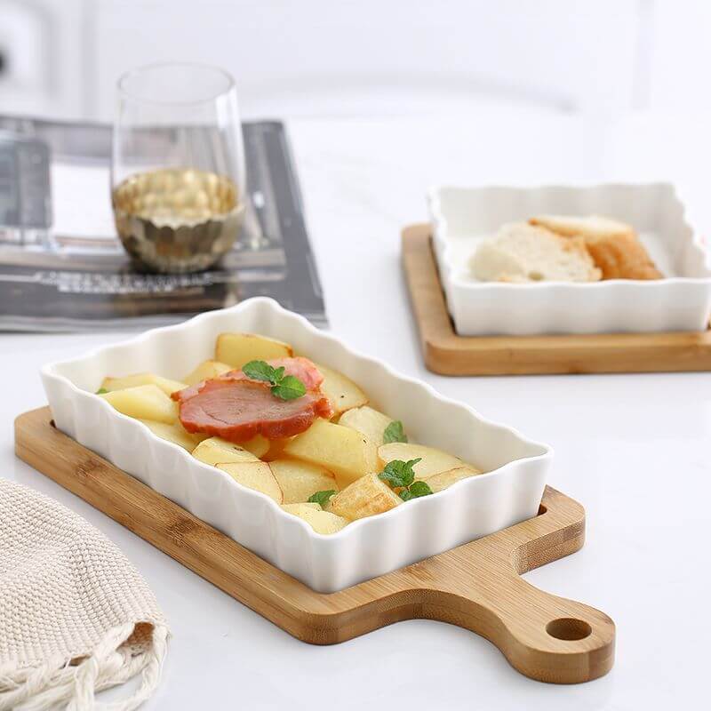 Wavy Square Ceramic Baking Dish