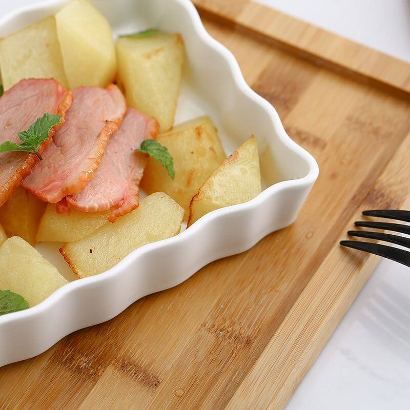 Wavy Square Ceramic Baking Dish