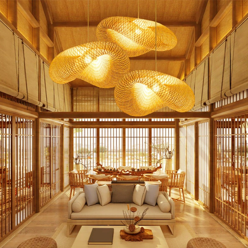 Woven Bamboo Pendant Light