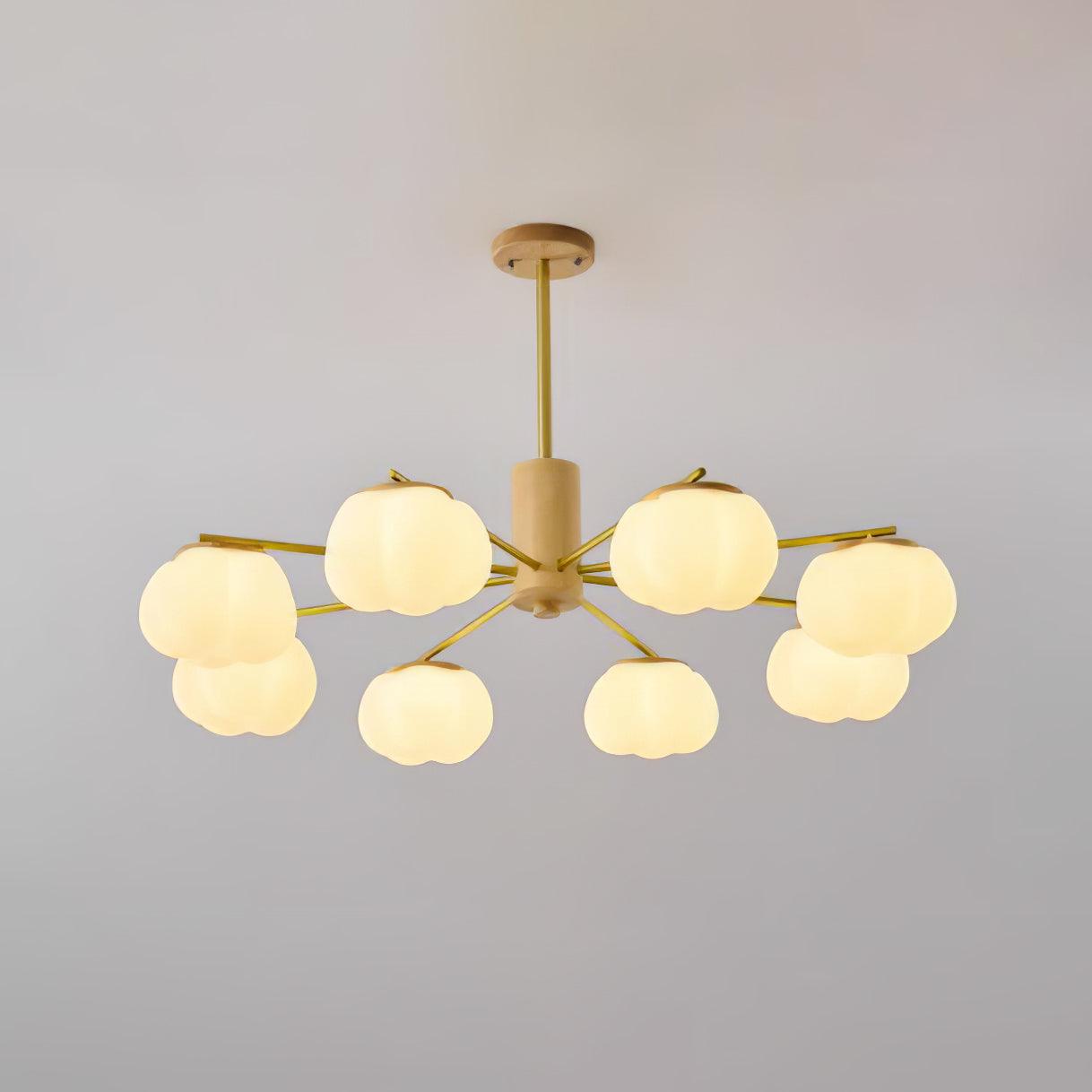 Wooden Cotton Balls Chandelier