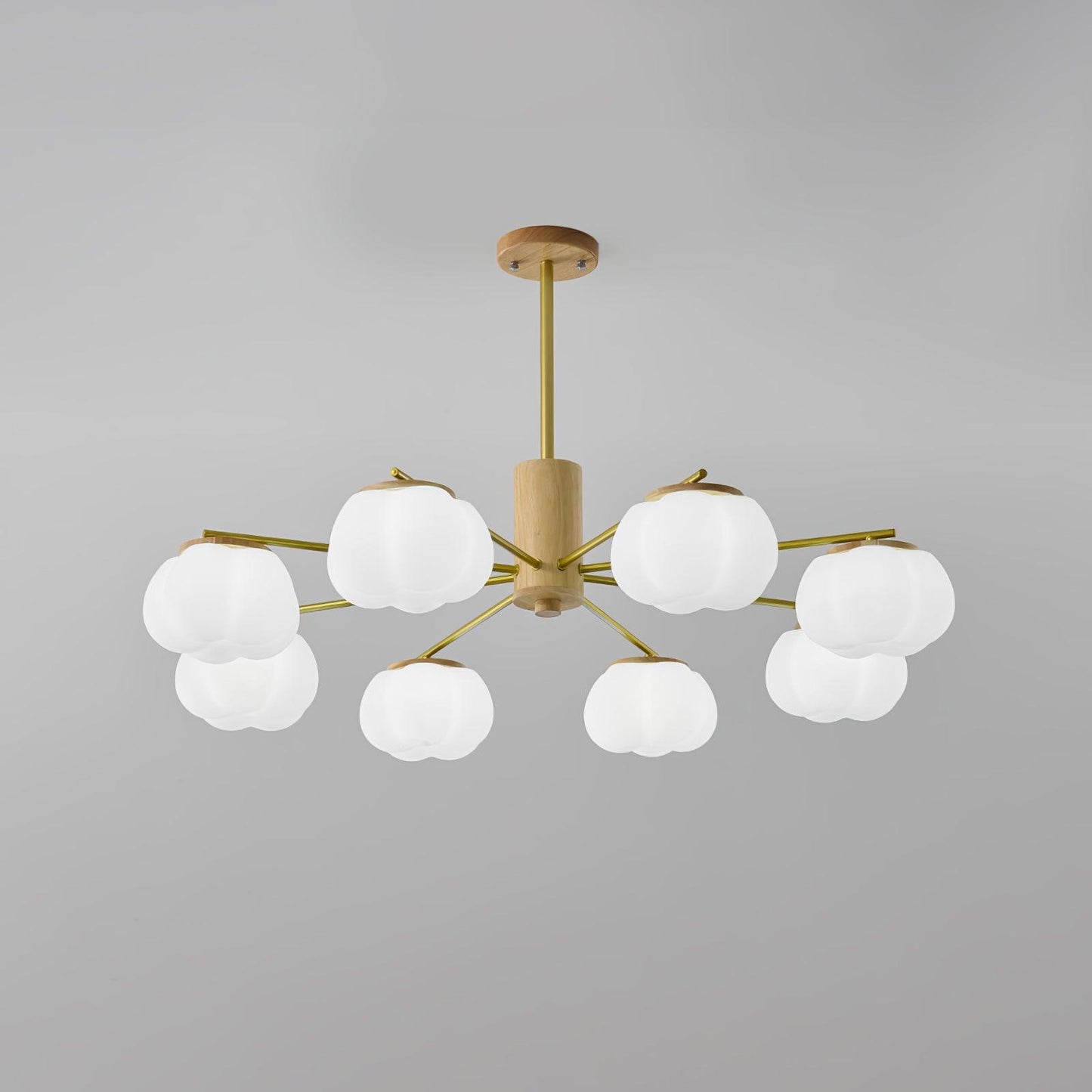 Wooden Cotton Balls Chandelier