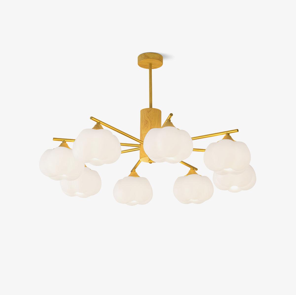 Wooden Cotton Balls Chandelier