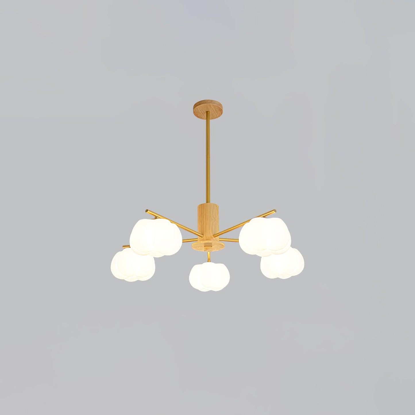 Wooden Cotton Balls Chandelier