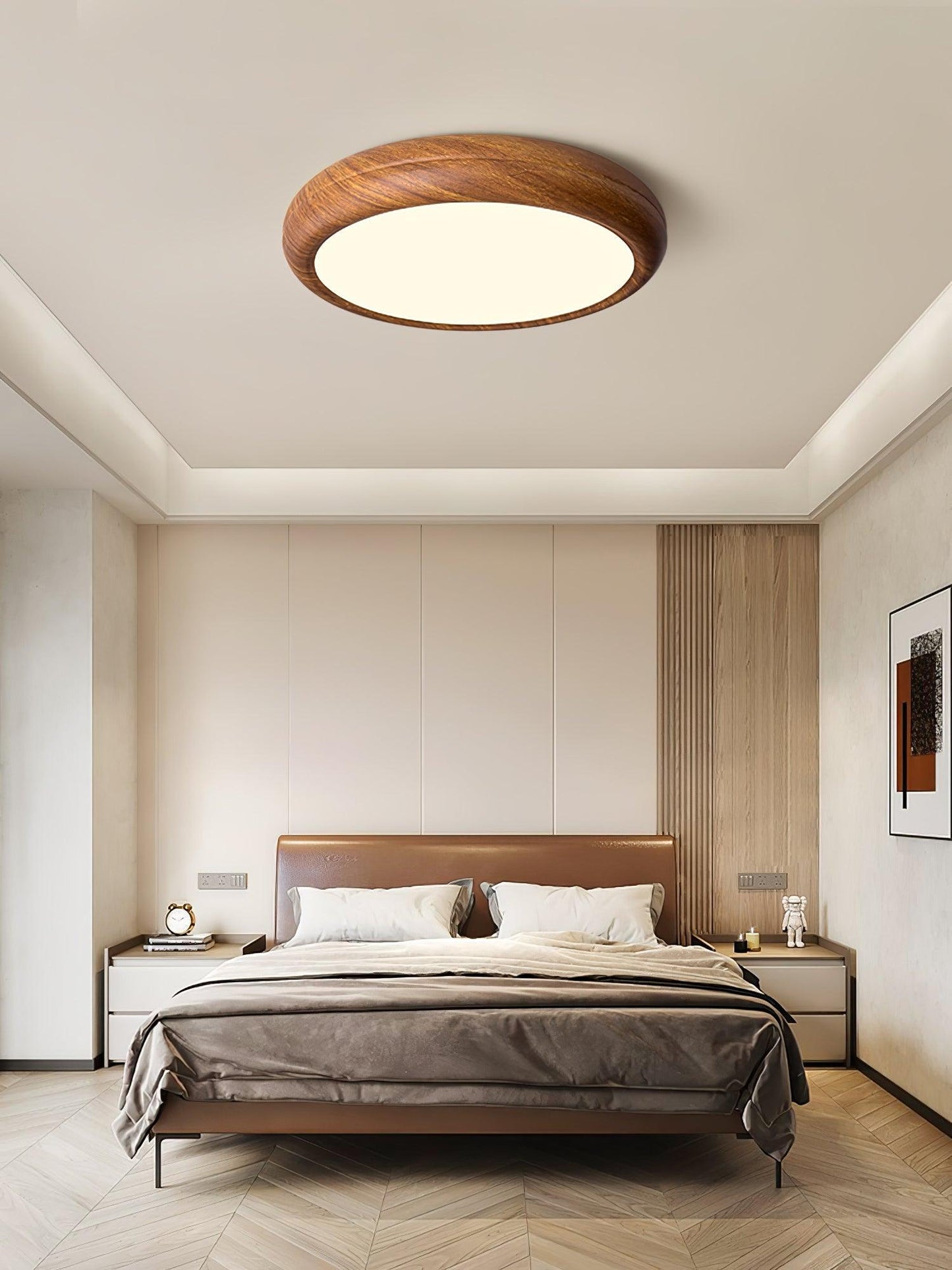 Wood Grain Round Ceiling Lamp