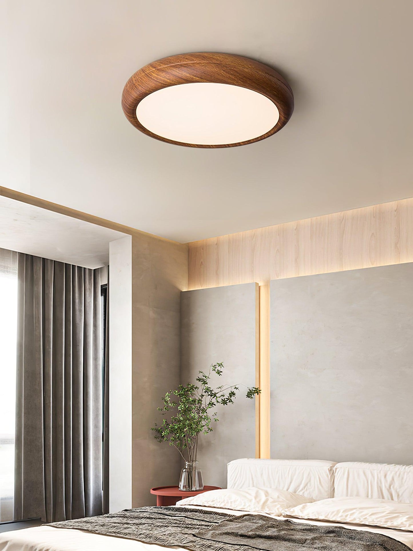 Wood Grain Round Ceiling Lamp