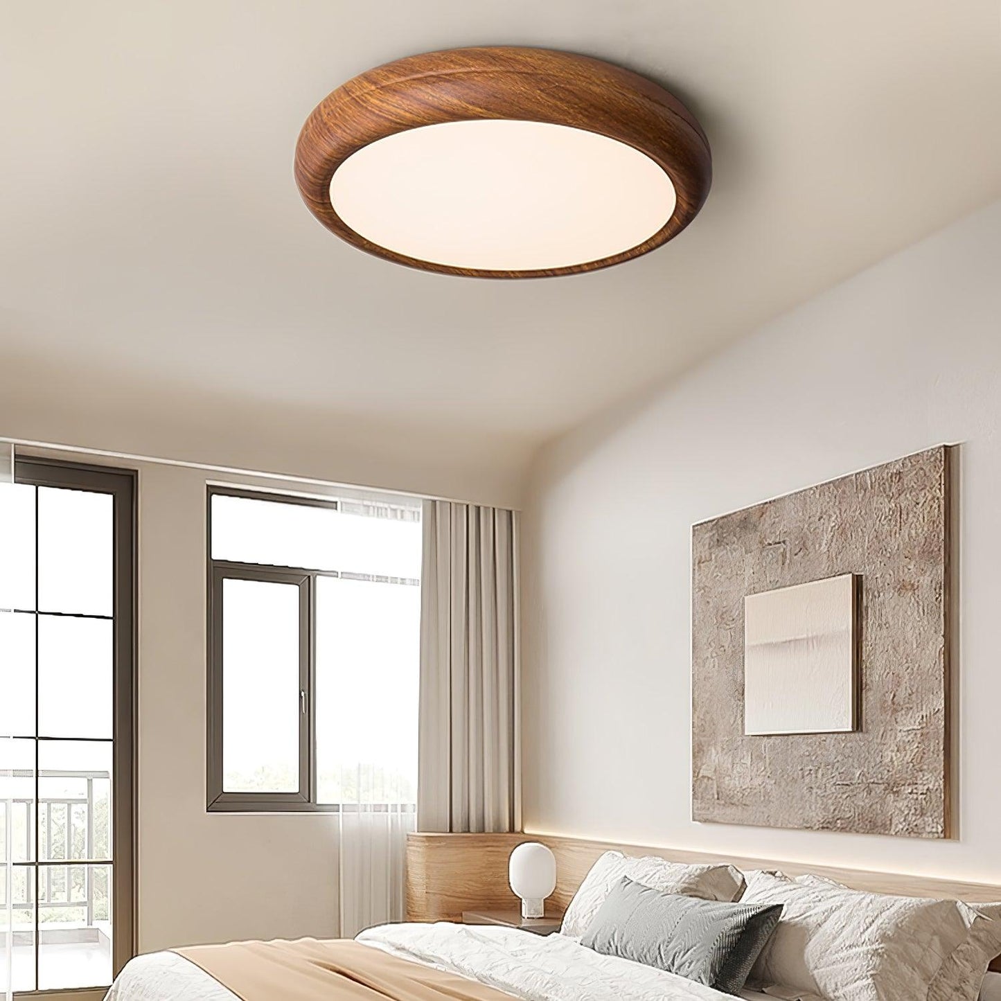 Wood Grain Round Ceiling Lamp