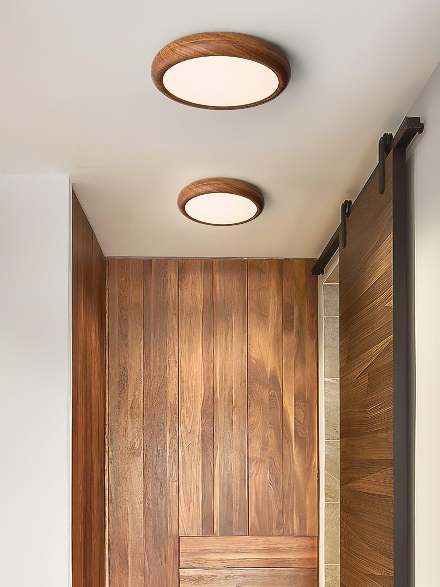 Wood Grain Round Ceiling Lamp