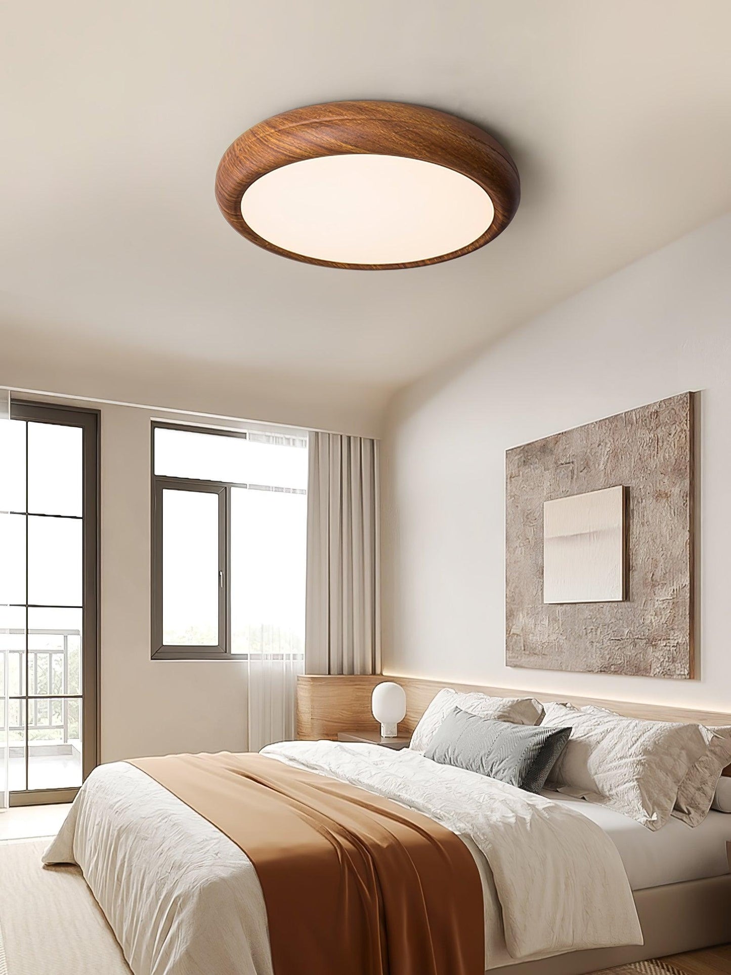 Wood Grain Round Ceiling Lamp