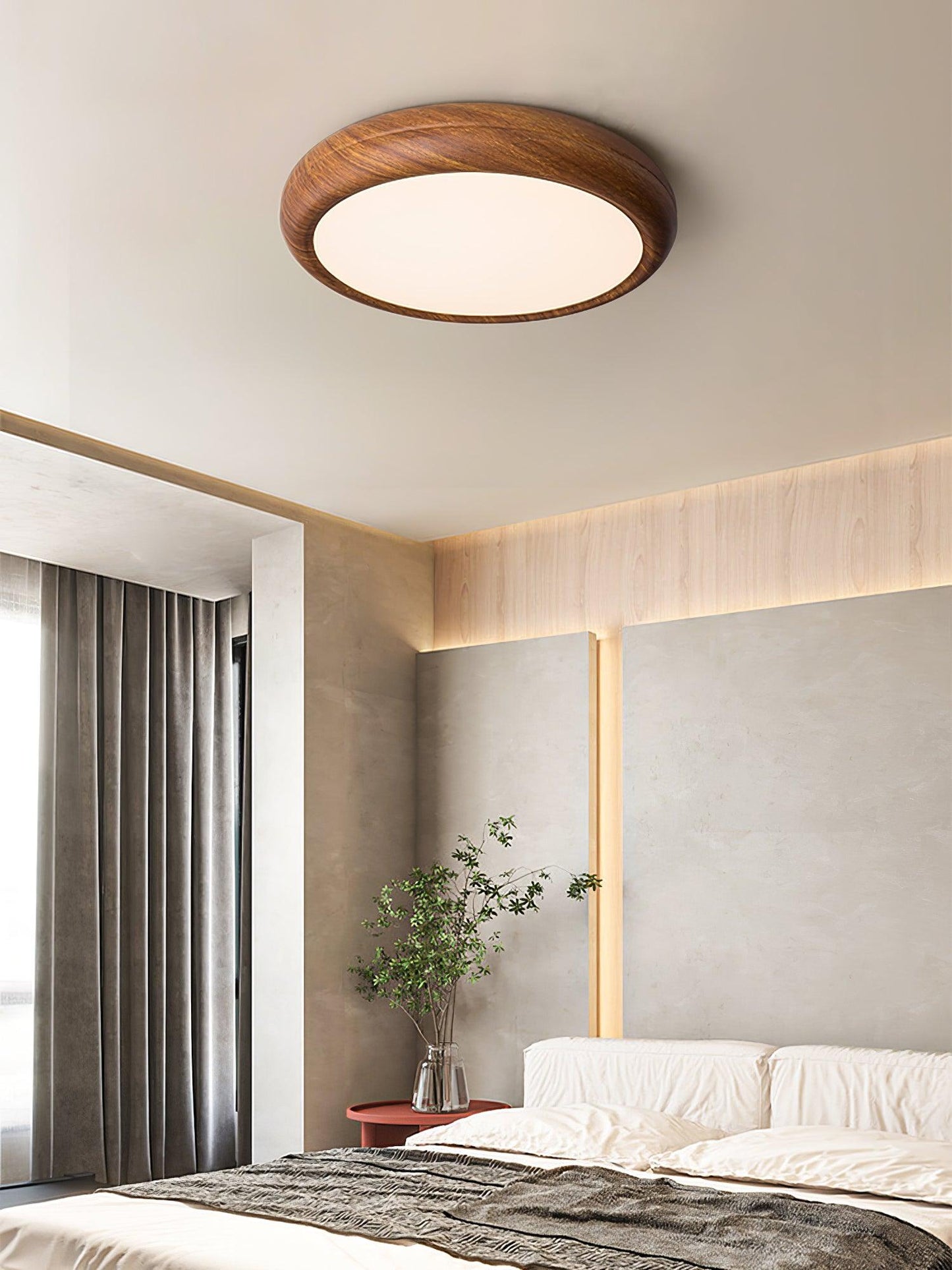 Wood Grain Round Ceiling Lamp