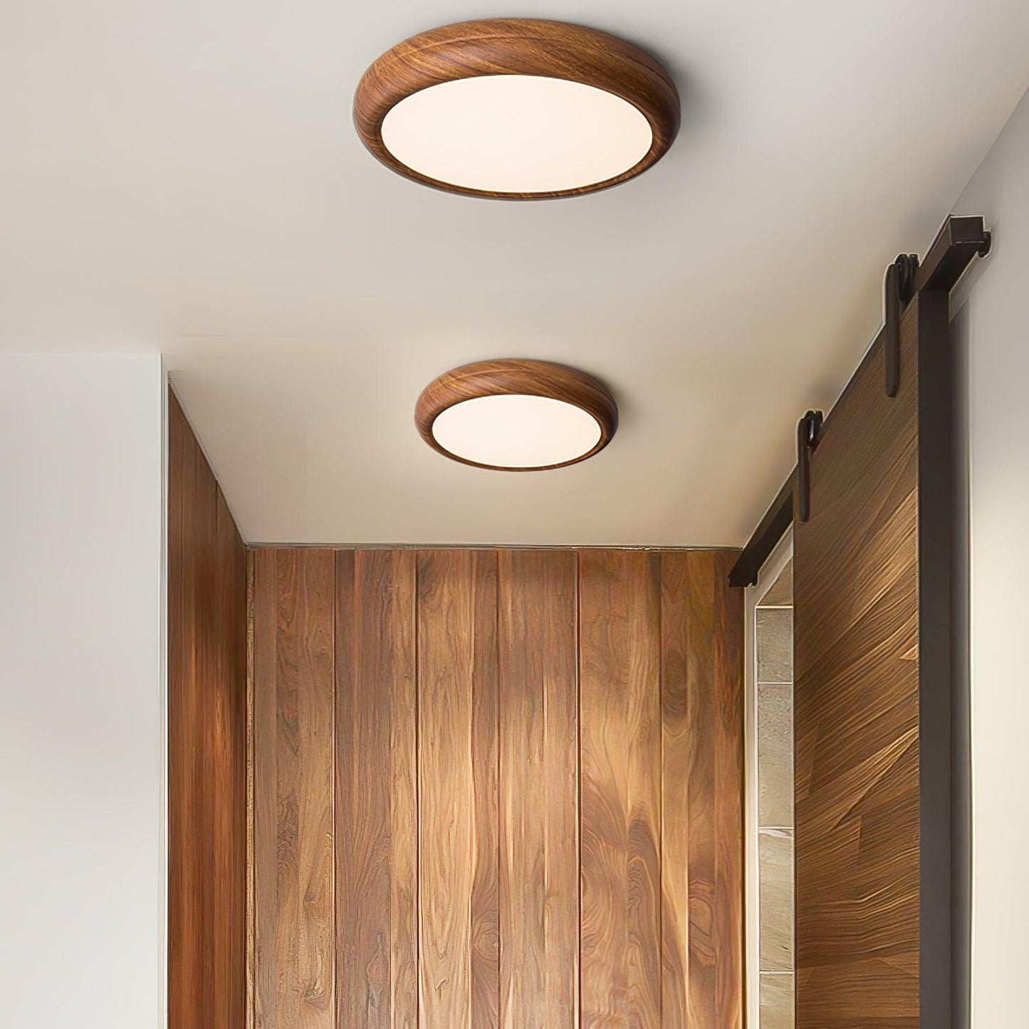 Wood Grain Round Ceiling Lamp