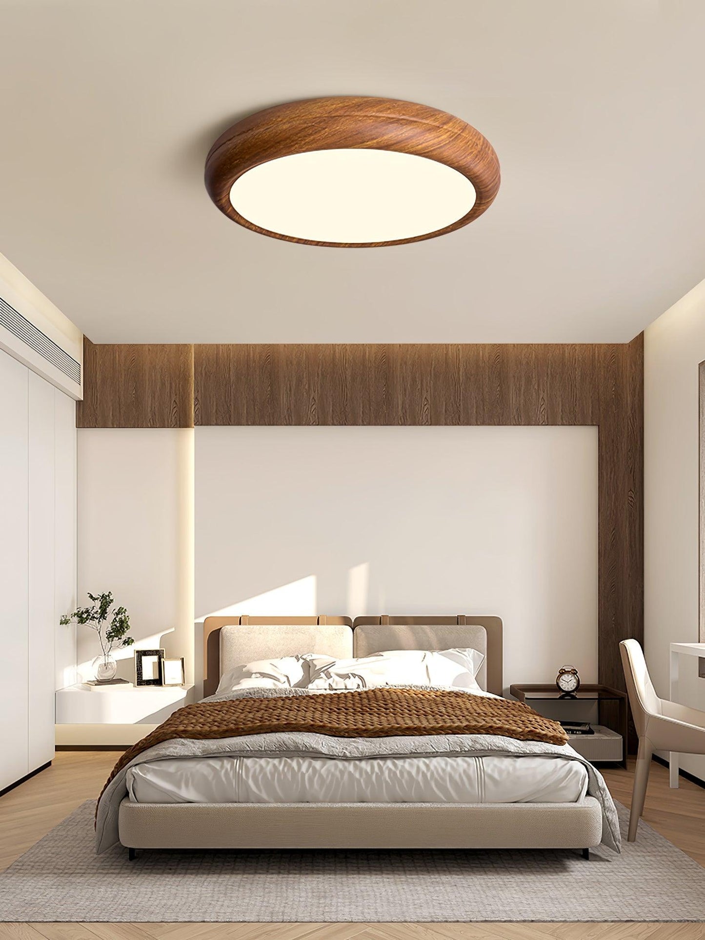 Wood Grain Round Ceiling Lamp