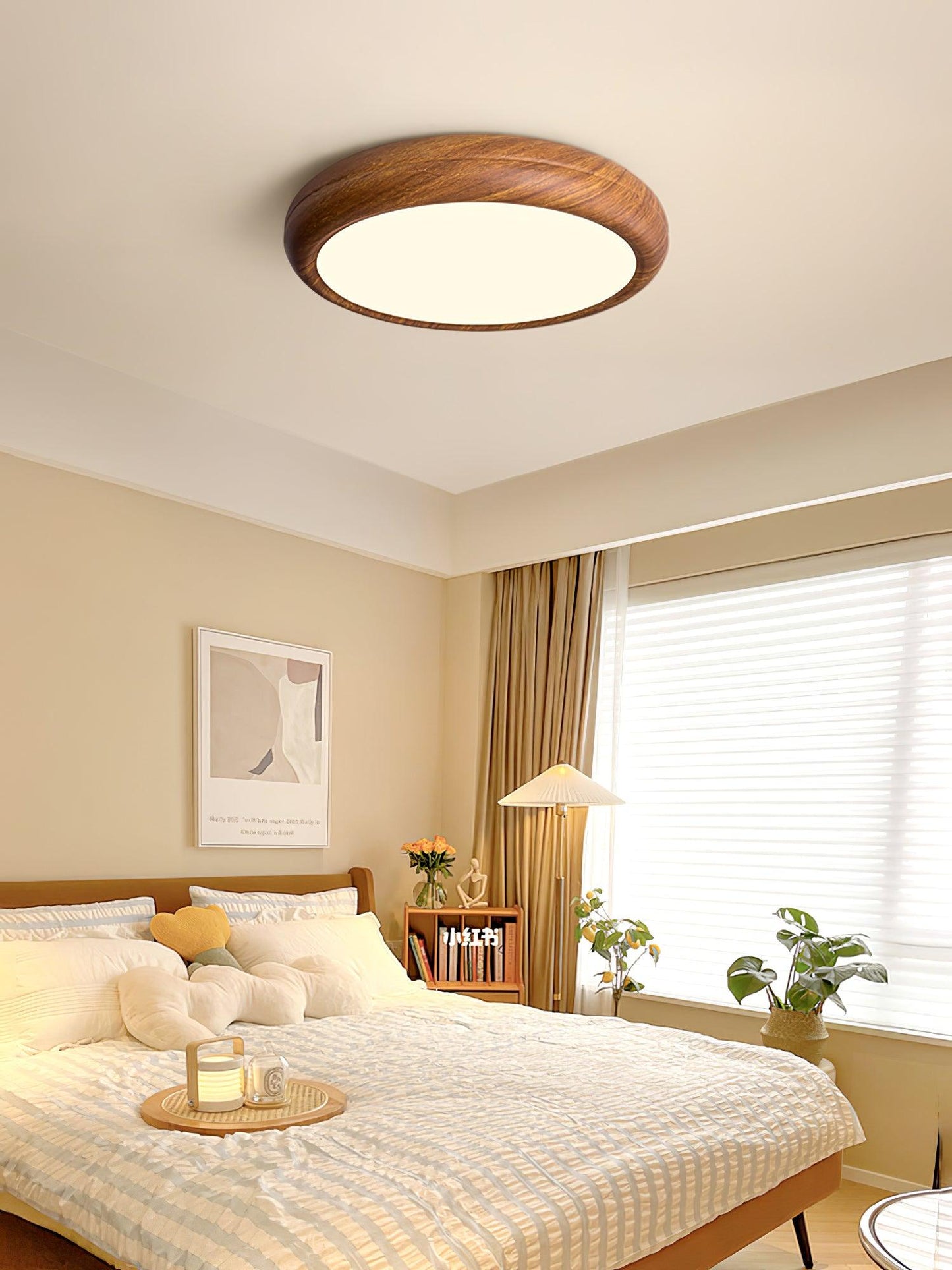 Wood Grain Round Ceiling Lamp