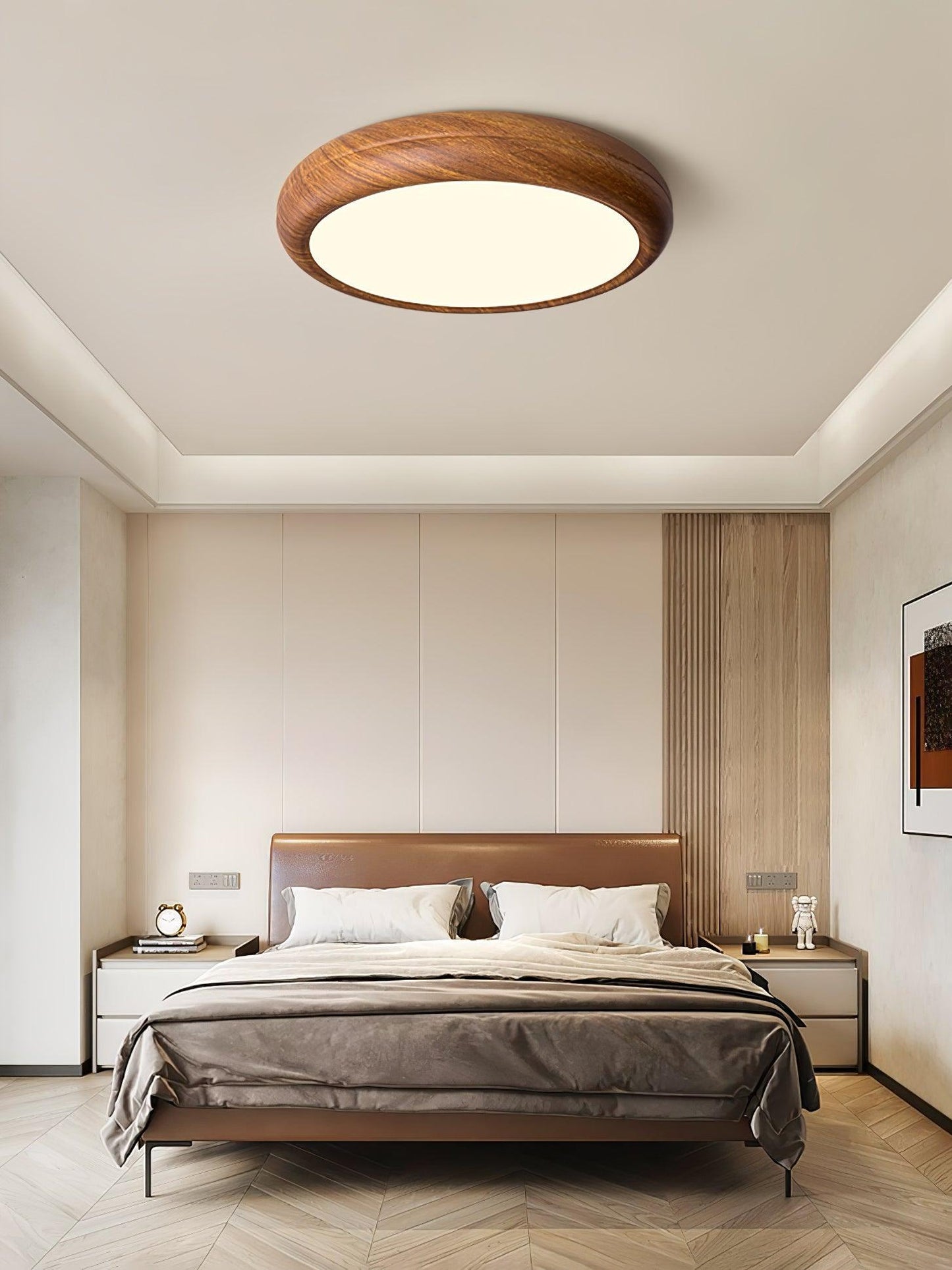 Wood Grain Round Ceiling Lamp