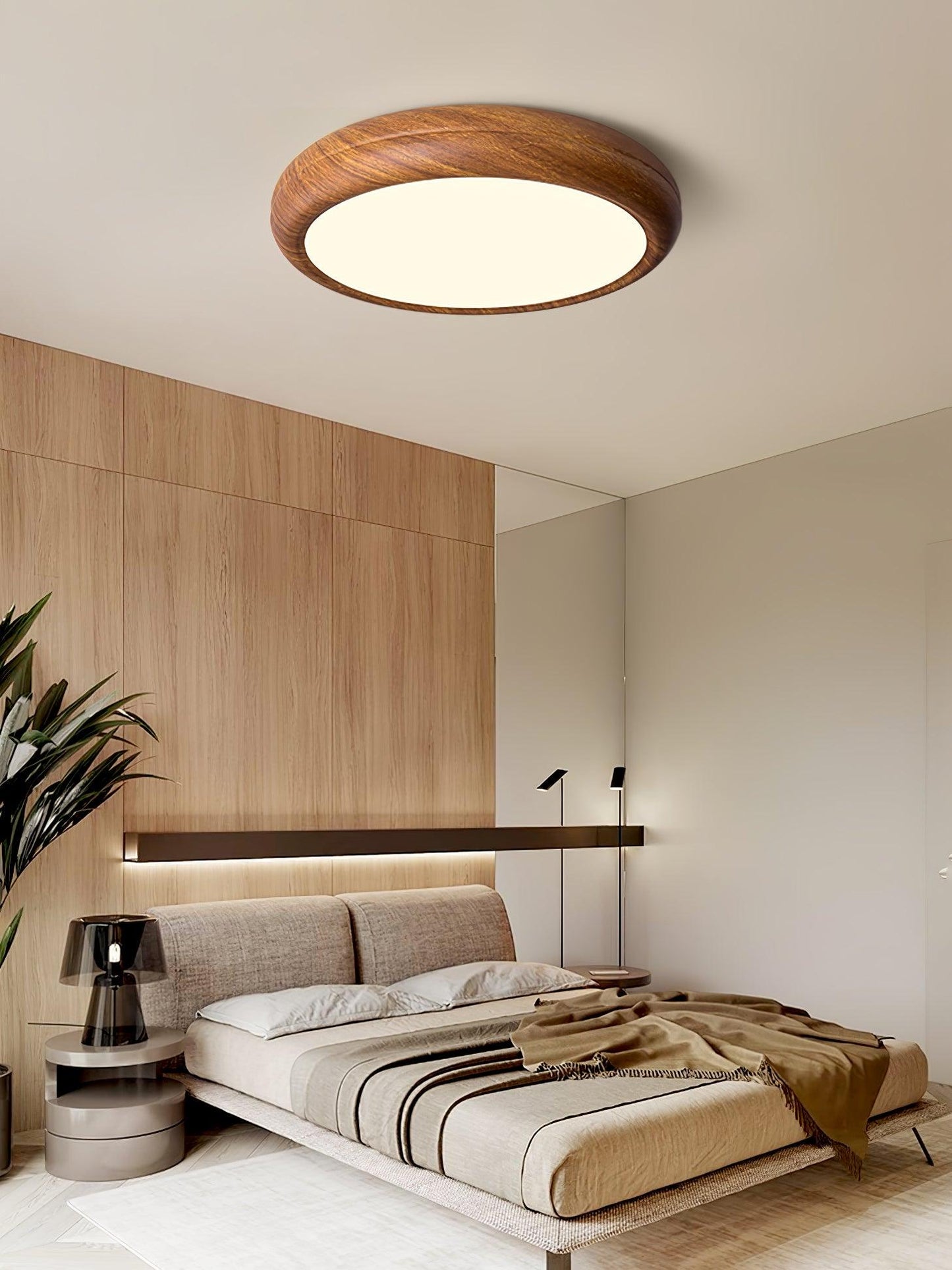 Wood Grain Round Ceiling Lamp