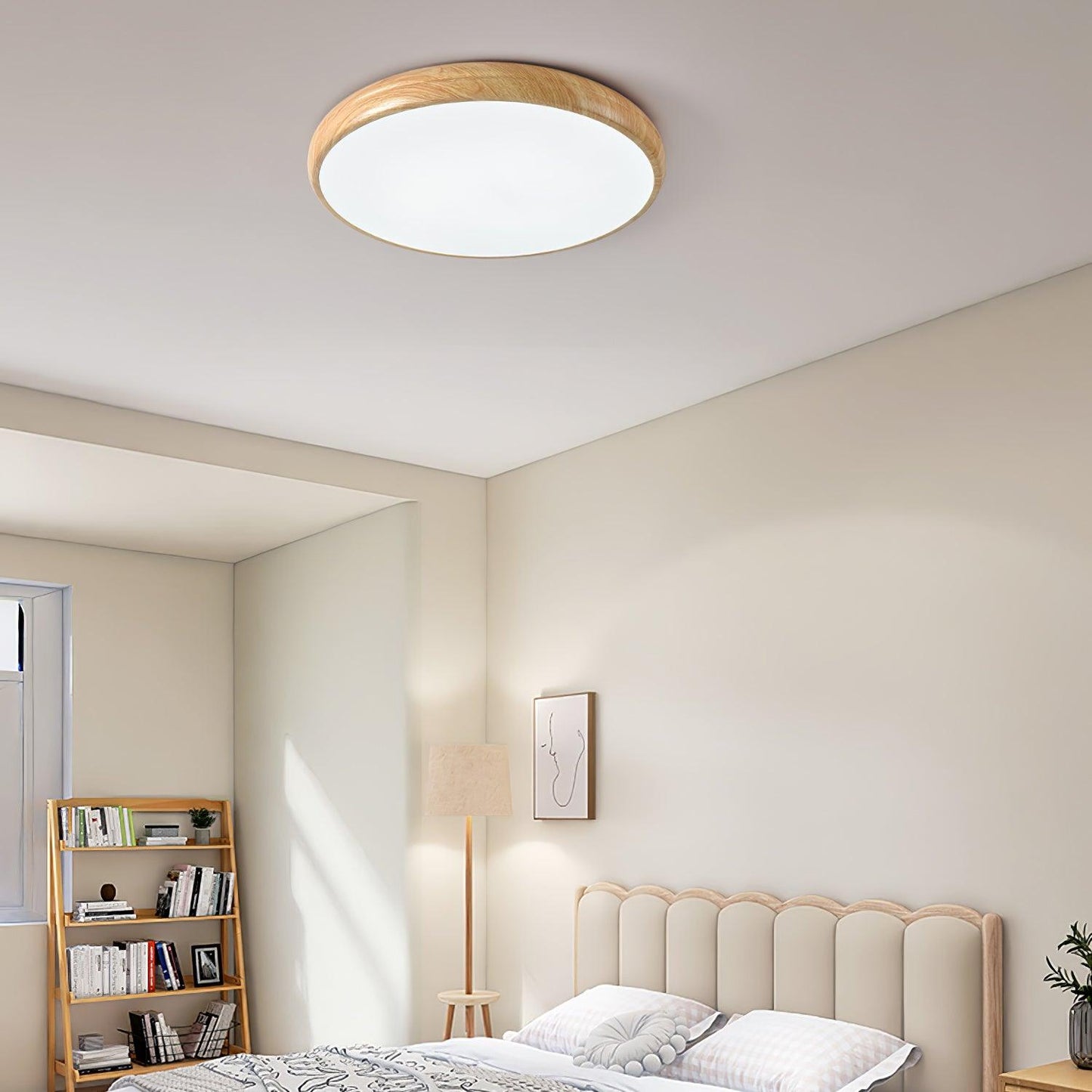 Wood Grain Round Ceiling Lamp