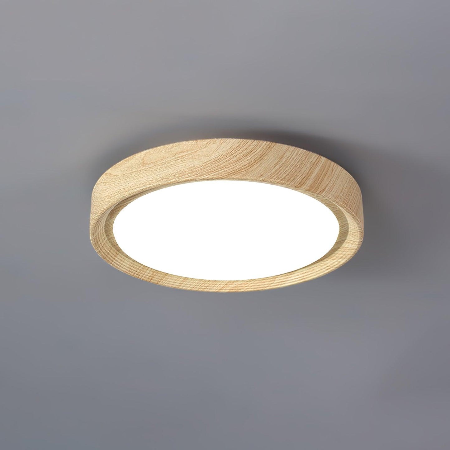 Wood Grain Round Ceiling Lamp