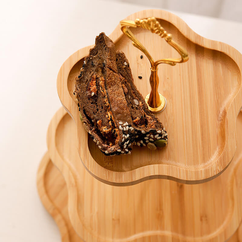 Wooden Flower-Shaped Cake Stand